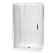 CEZANNE 1200X900 2 PANEL SLIDING DR RECT 2 SIDED 1200 DOOR TILED WHITE