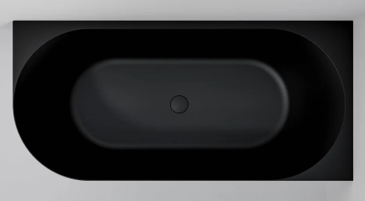 ARC ACRYLIC CORNER BATH - LH - 1500X750X590 - MAT BLACK