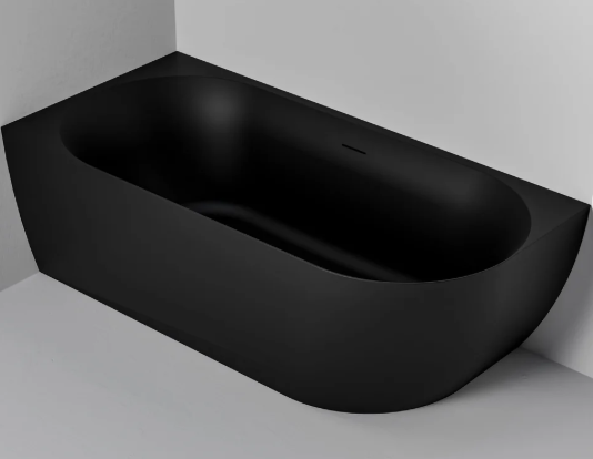 ARC ACRYLIC CORNER BATH - LH - 1500X750X590 - MAT BLACK