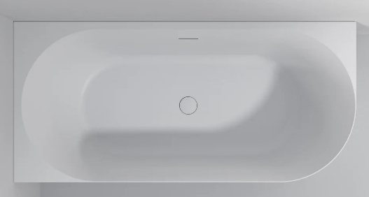 LINEARE ACRYLIC CORNER BATH - LH - 1600X780X560 - MAT WH