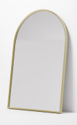 AURA LED SENSOR DEMISTER MIRROR - ARCH - 600X900 - BRUSHED BRASS