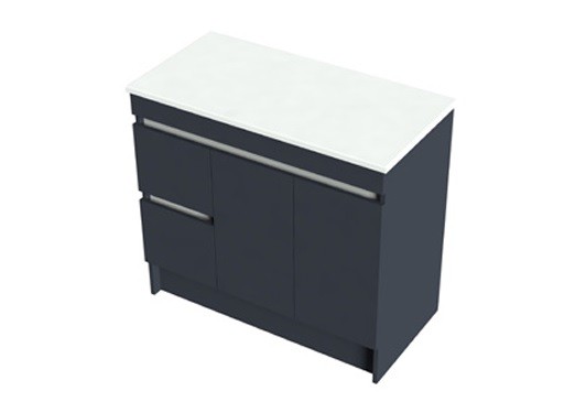 900 Arc Floor Standing Right Hand Offset Basin Vanity - Specify Colour & Slab Top