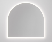 SOLACE LED CHROME BUTTON DEMISTER MIRROR - ARCH - 1150X1100MM