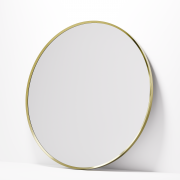 ASPECT FRAMED MIRROR & DEMISTER - ROUND - 1050 - BRUSHED BRASS