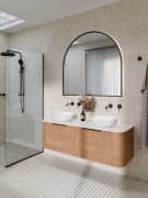 AURA LED SENSOR DEMISTER MIRROR - ARCH - 1150X1100 - GUN METAL