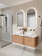 AURA LED SENSOR DEMISTER MIRROR - ARCH - 500X1050 - BRUSHED BRONZE