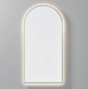 AURA LED SENSOR DEMISTER MIRROR - ARCH - 450X900 - BRUSHED NICKEL