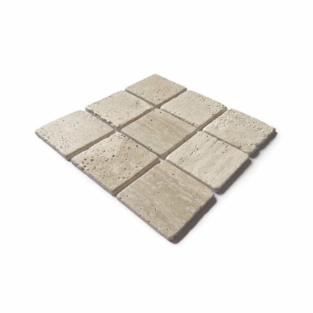 Classic Beige Travertine Tumbled Mosaic 304 x 304