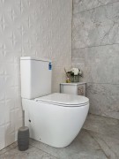 CODE FLOW BACK-TO-WALL TOILET - TOP & BOTTOM INLET - SLIM SEAT - WHITE
