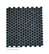 Mosaix Penny Round Black Glass 293 x 310