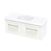 ARRAY OSLO CARA 1200 SINGLE DRAWER WITH INTERNAL DRAWER WHITE SATIN