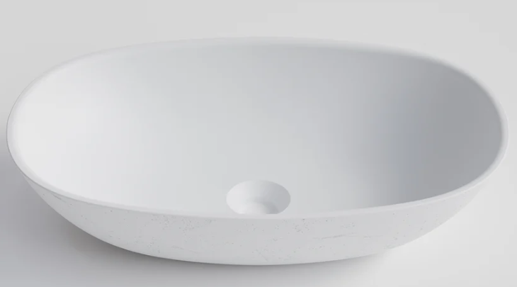 CODE COVE CERVO CONCRETE VESSEL BASIN - 530X350X125H - WHITE
