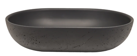 CODE COVE OVAL CONCRETE VESSEL BASIN 530X350X138H - BLACK