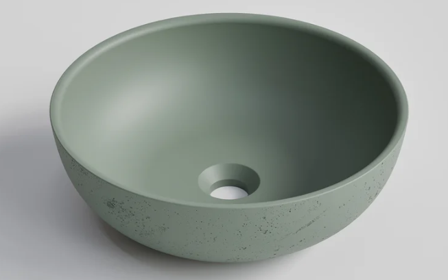 CODE COVE ROUND CONCRETE VESSEL BASIN 390MM - GREEN
