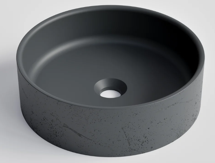 CODE COVE HALO CONCRETE VESSEL BASIN 380MM - DARK GREY
