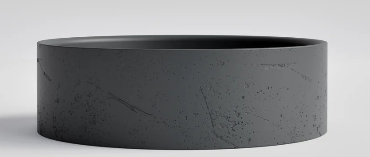 CODE COVE HALO CONCRETE VESSEL BASIN 380MM - DARK GREY