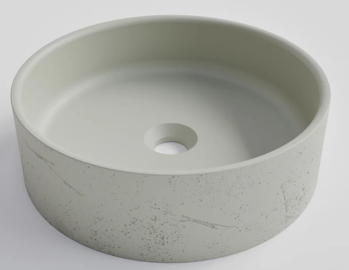 CODE COVE HALO CONCRETE VESSEL BASIN 380MM - LIGHT GREY