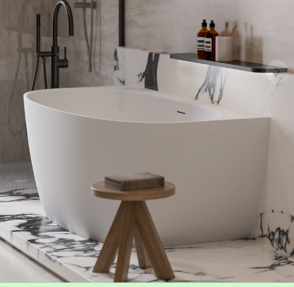 CERVO ACRYLIC BTW BATH - 1600X800X590 - MATT WHITE