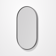 ASPECT FRAMED OVAL MIRROR 500X900 - GUNMETAL