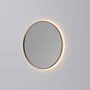 AURA LED SENSOR DEMISTER MIRROR - ROUND - 700 - BRUSHED BRASS