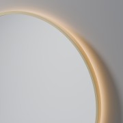 AURA LED SENSOR DEMISTER MIRROR - ROUND - 700 - BRUSHED BRASS