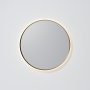 AURA LED SENSOR DEMISTER MIRROR - ROUND - 700 - BRUSHED BRASS