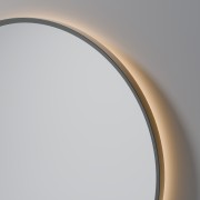 AURA LED SENSOR DEMISTER MIRROR - ROUND - 700 - GUN METAL