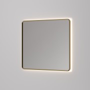 AURA LED SENSOR DEMISTER MIRROR - RECTANGULAR - 850X750 - BRUSHED BRASS