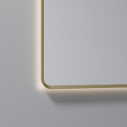 AURA LED SENSOR DEMISTER MIRROR - RECTANGULAR - 850X750 - BRUSHED BRASS
