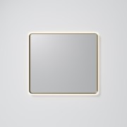 AURA LED SENSOR DEMISTER MIRROR - RECTANGULAR - 850X750 - BRUSHED BRASS