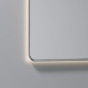 AURA LED SENSOR DEMISTER MIRROR - RECTANGULAR - 850X750 - BRUSHED NICKLE