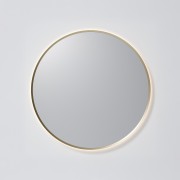 AURA LED SENSOR DEMISTER MIRROR - ROUND - 850 - BRUSHED BRASS
