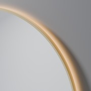 AURA LED SENSOR DEMISTER MIRROR - ROUND - 850 - BRUSHED BRASS
