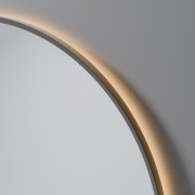AURA LED SENSOR DEMISTER MIRROR - ROUND - 850 - GUN METAL