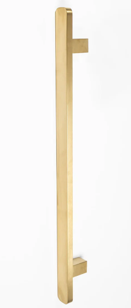 CODE PURE SQUARE - SINGLE VERTICAL HEATED TOWEL RAIL - 12V/16.8W - 850MM - BRUSHED BRASS