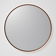 AURA LED SENSOR DEMISTER MIRROR - ROUND - 1050 - BRUSHED BRONZE