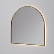 AURA LED SENSOR DEMISTER MIRROR - ARCH - 1150X1100 - BRUSHED BRASS