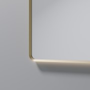 AURA LED SENSOR DEMISTER MIRROR - RECTANGULAR - 1500X850 - BRUSHED BRASS