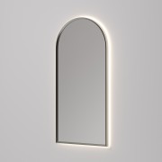 AURA LED SENSOR DEMISTER MIRROR - ARCH - 500X1050 - BRUSHED NICKLE