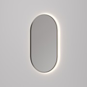 AURA LED SENSOR DEMISTER MIRROR - OVAL - 500X1050 - BRUSHED NICKLE
