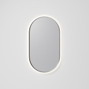 AURA LED SENSOR DEMISTER MIRROR - OVAL - 500X1050 - BRUSHED NICKLE