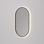 AURA LED SENSOR DEMISTER MIRROR - OVAL - 500X1050 - GUN METAL
