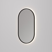 AURA LED SENSOR DEMISTER MIRROR - OVAL - 500X1050 - BLACK