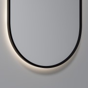 AURA LED SENSOR DEMISTER MIRROR - OVAL - 500X1050 - BLACK