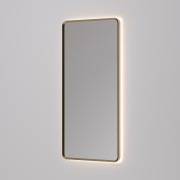 AURA LED SENSOR DEMISTER MIRROR - RECTANGULAR - 500X1050 - BRUSHED BRASS