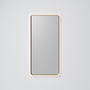 AURA LED SENSOR DEMISTER MIRROR - RECTANGULAR - 500X1050 - BRUSHED BRASS