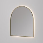 AURA LED SENSOR DEMISTER MIRROR - ARCH - 850X950 - BRUSHED BRASS