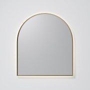 AURA LED SENSOR DEMISTER MIRROR - ARCH - 850X950 - BRUSHED BRASS