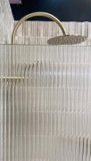 Reeded Glass Curved Panel Brushed Brass, 1000mm x 1960mm High