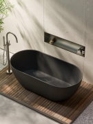 HALO SOLID SURFACE FREESTANDING BATH - 1700X800X560 - MATTE DARK GREY